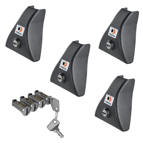 Schutzkappen und Schloss-Set (4 Schutzkappen, 4 Schlösser, 2 Schlüssel)